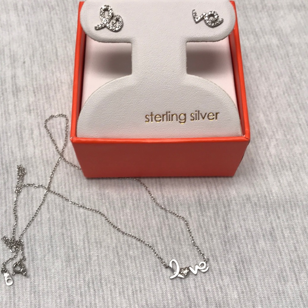 Love earrings and necklace